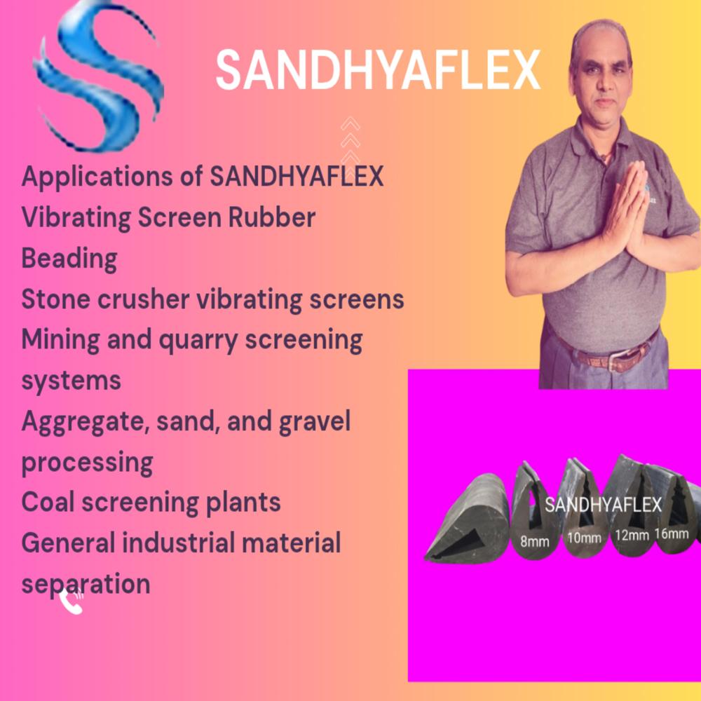 10mm Gap Vibrating Screen Rubber Beading - Premium Rubber, Custom Length, Black | Tear Resistant, Uv And Ozone Resistant, Easy Install