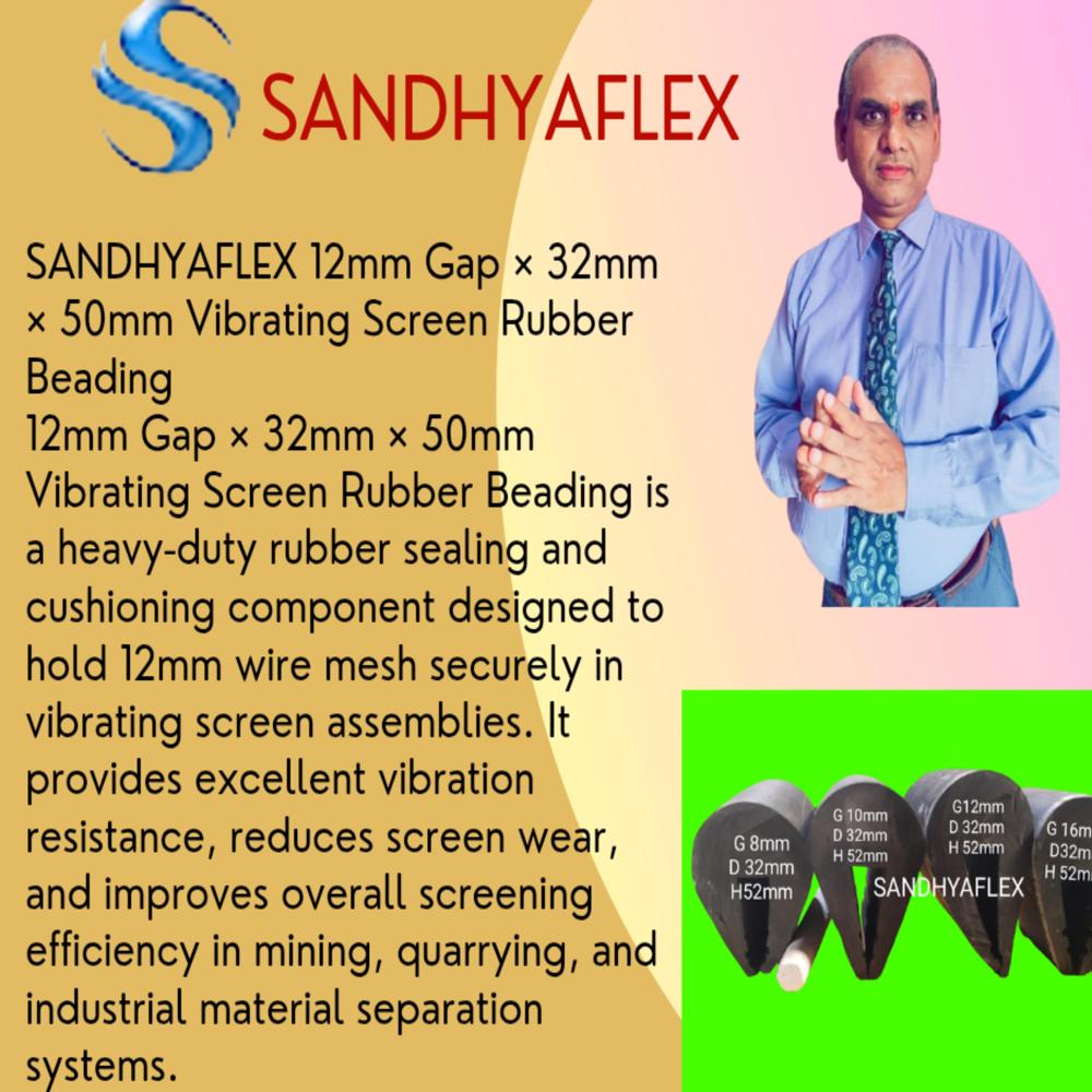 12mm Gap Vibrating Screen Rubber Beading - Cage Material: Custom