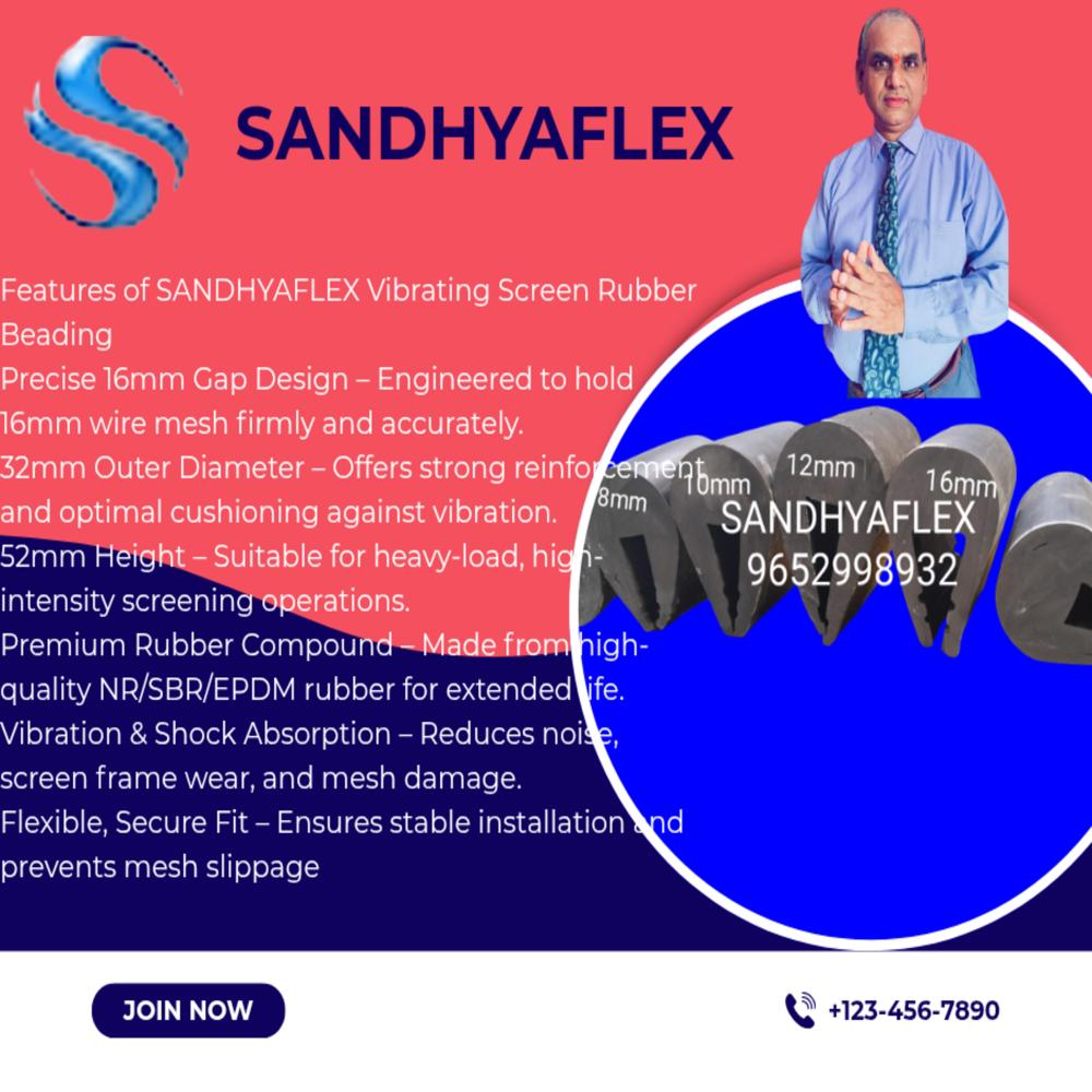 16mm Gap Vibrating Screen Rubber Beading 