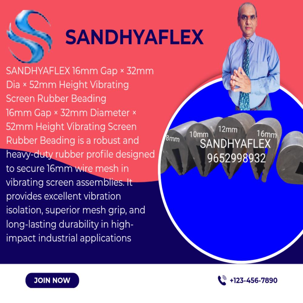 16mm Gap Vibrating Screen Rubber Beading