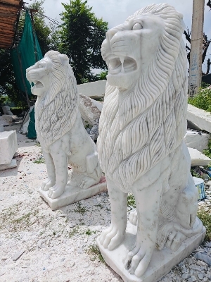 Marble Stone Lion - Product Type: Sculpture