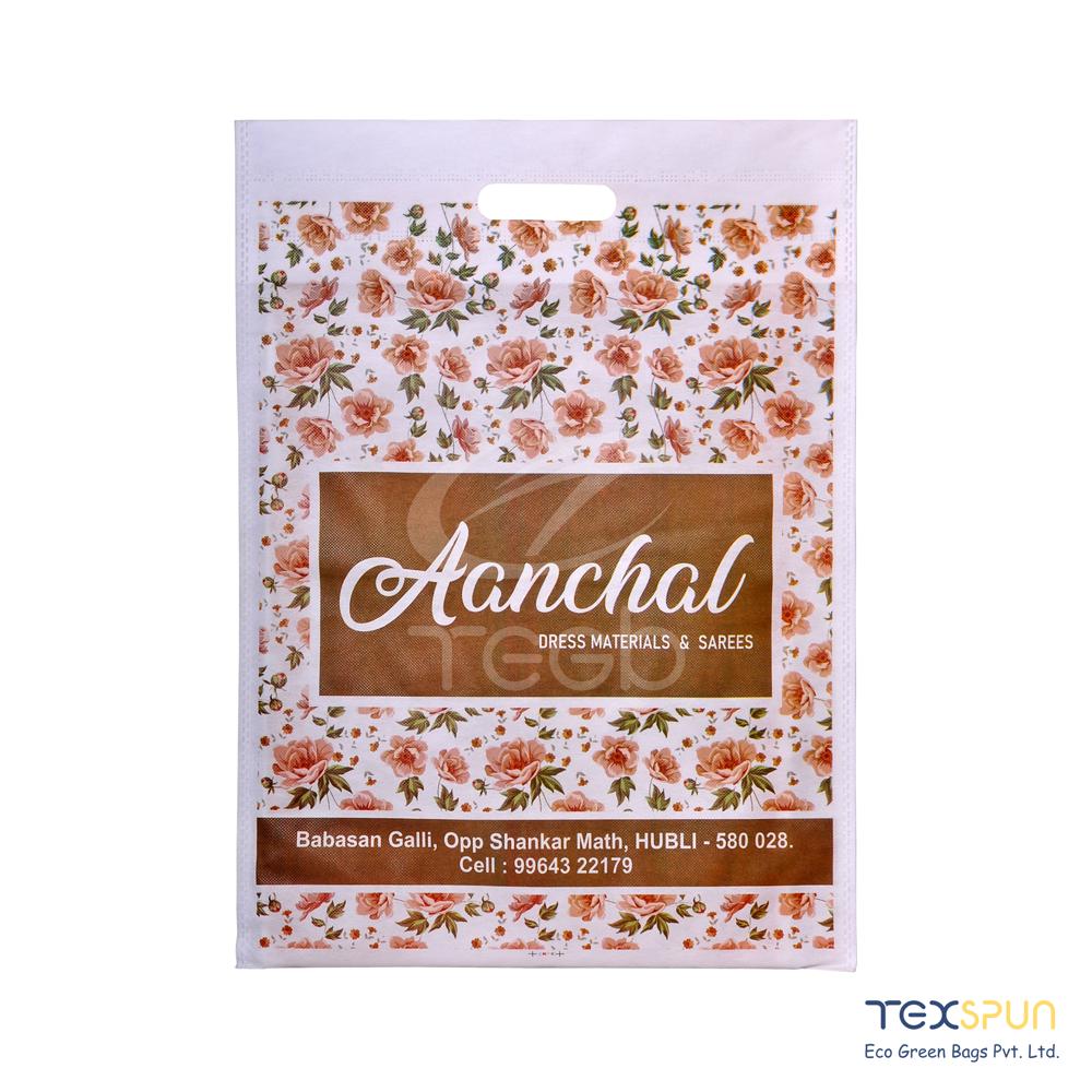 Printed Non Woven D Cut Bag - Style: With Handle
