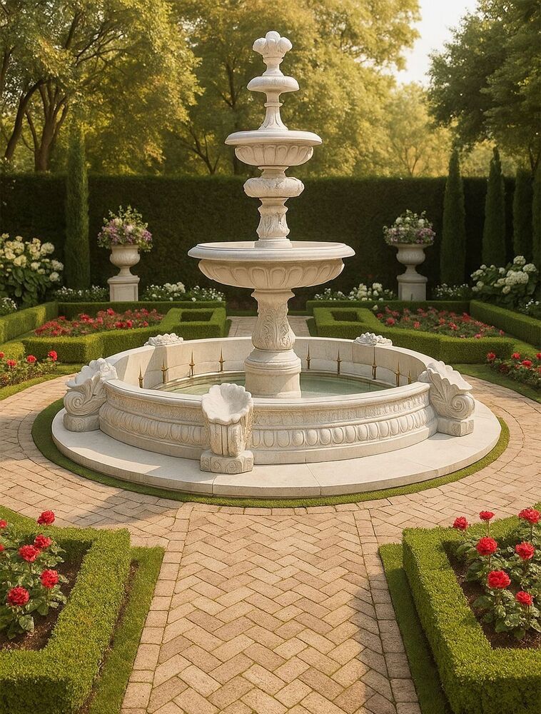 White Marble Garden Fountain