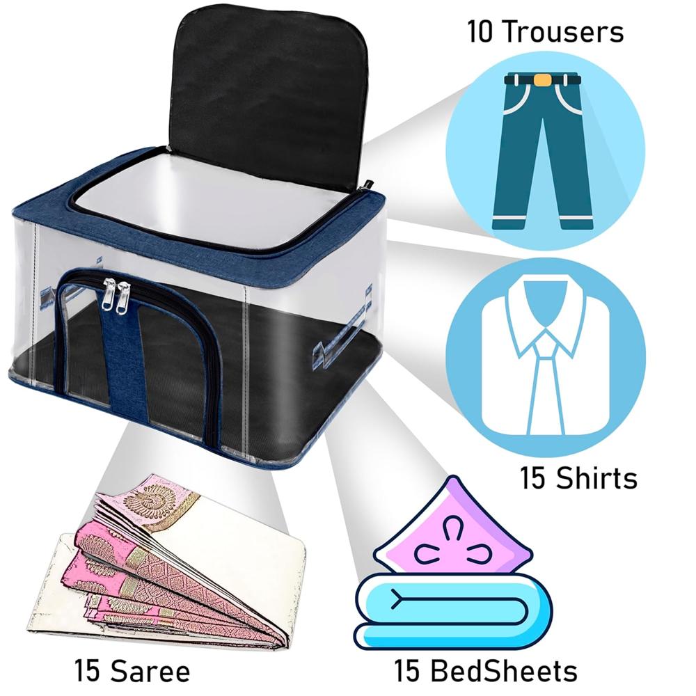 66L Transparent Cloth Storage Bag 