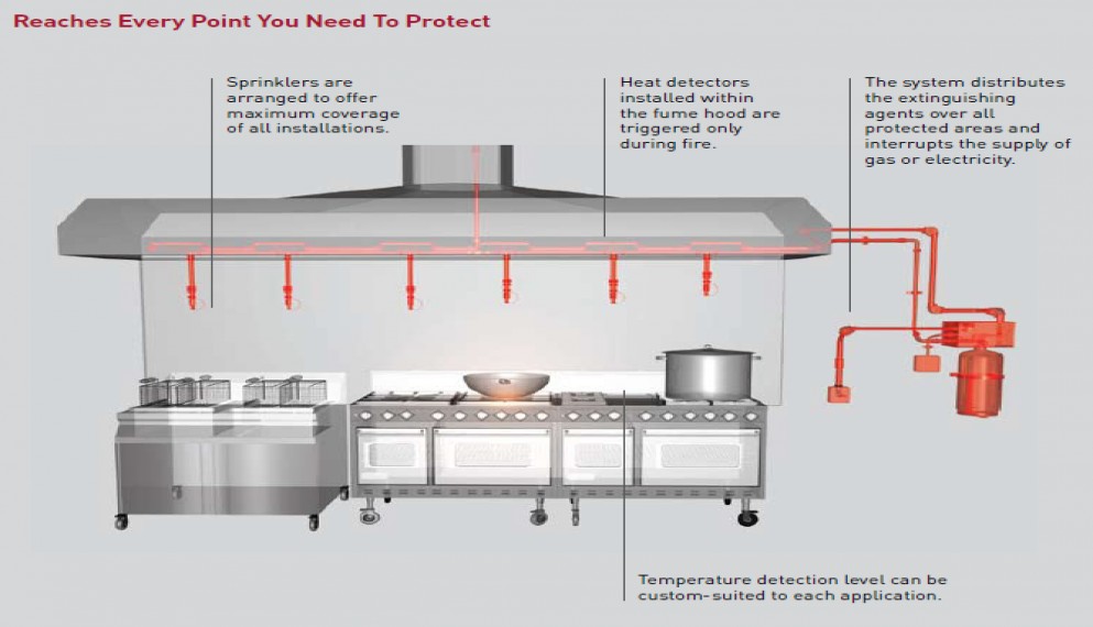 Kitchen Fire Suppression System - Capacity: 9 Kg