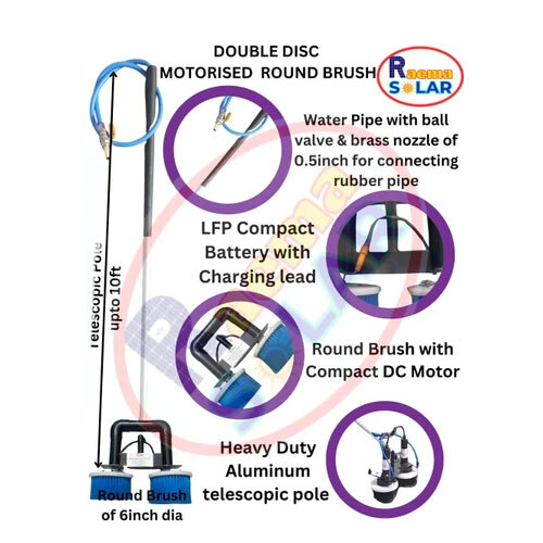 Solar Panel Battery Operated Cleaning Kit - Color: Silver