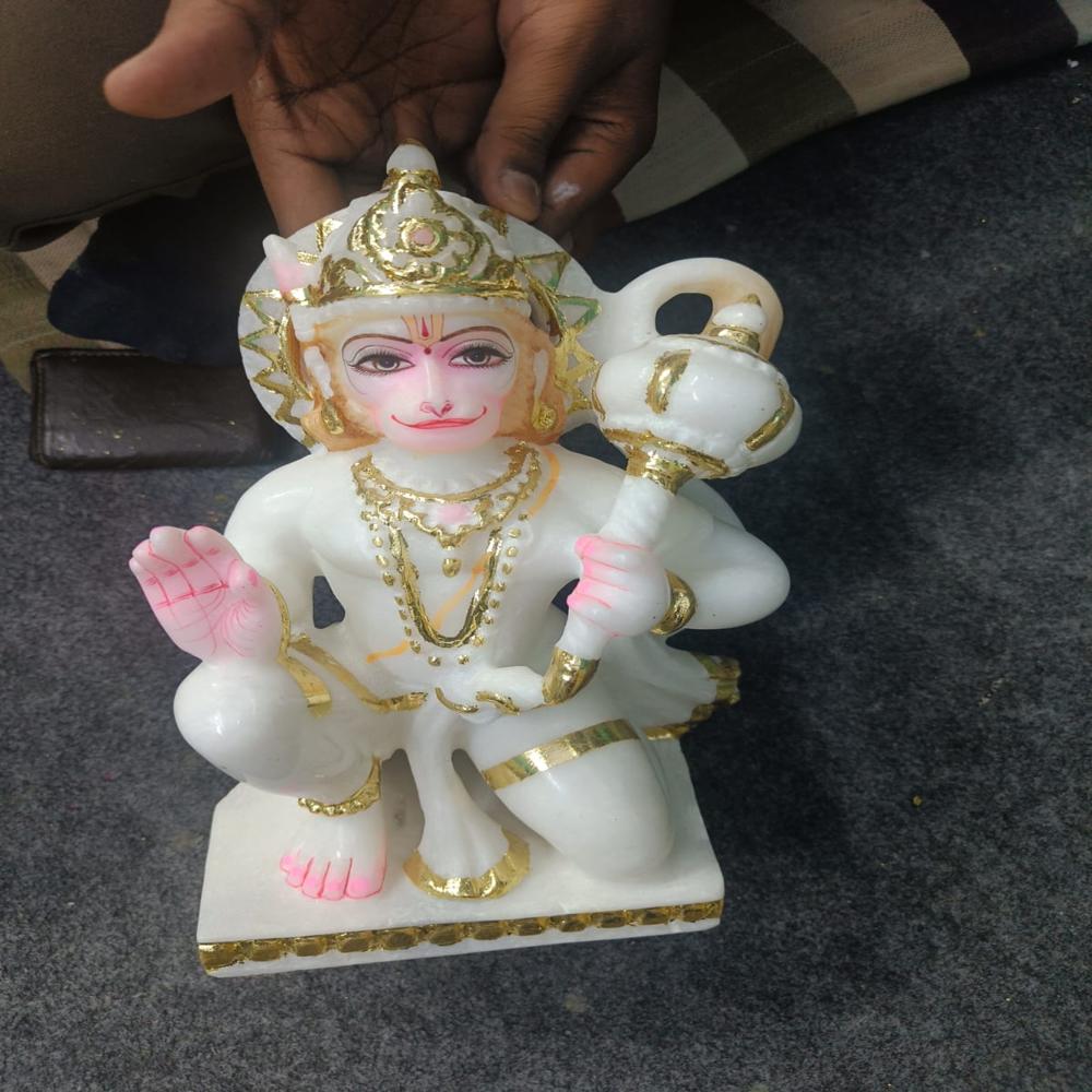 Marble Hanuman Statue - Color: White