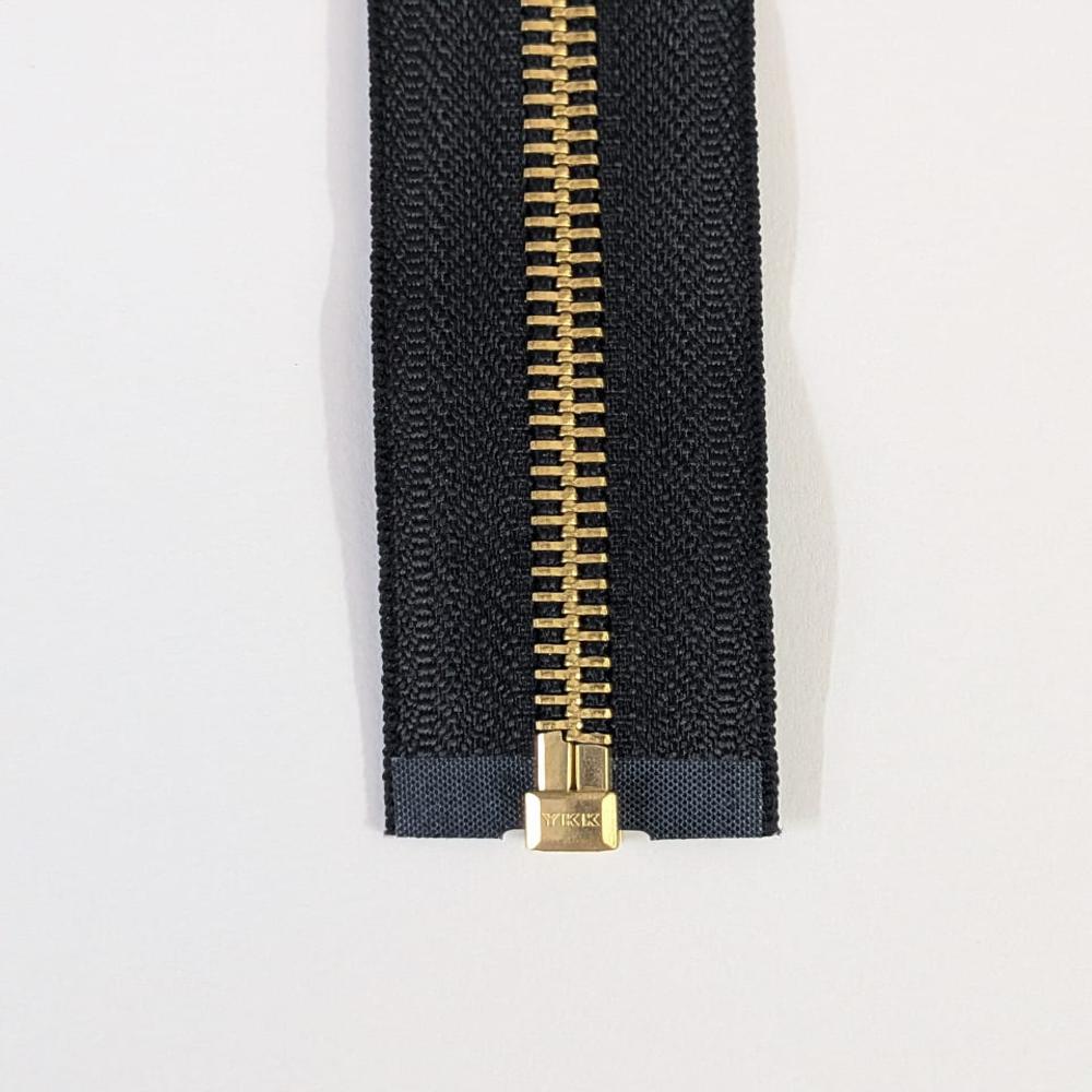 YKK No.5 Golden Metal Open-End Zipper with Auto Lock Slider