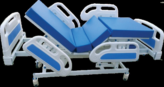 5 Function Premium Motorized Icu Bed - Color: White And Blue