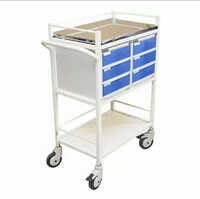 Drug Trolley Crash Cart Ms - Color: White & Blue