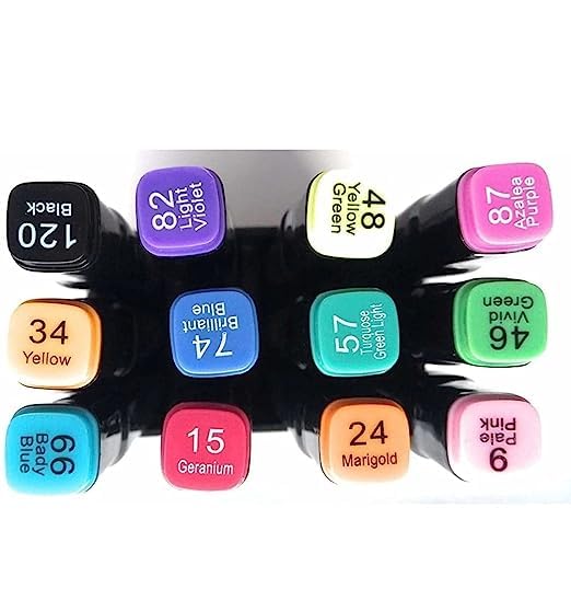 Colorful Art Markers Sketch Pens 24 Colors With Carrying Case