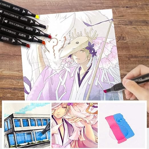 Colorful Art Markers Sketch Pens 24 Colors With Carrying Case