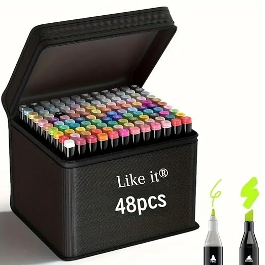  48 Multicolour Waterproof Art Markers