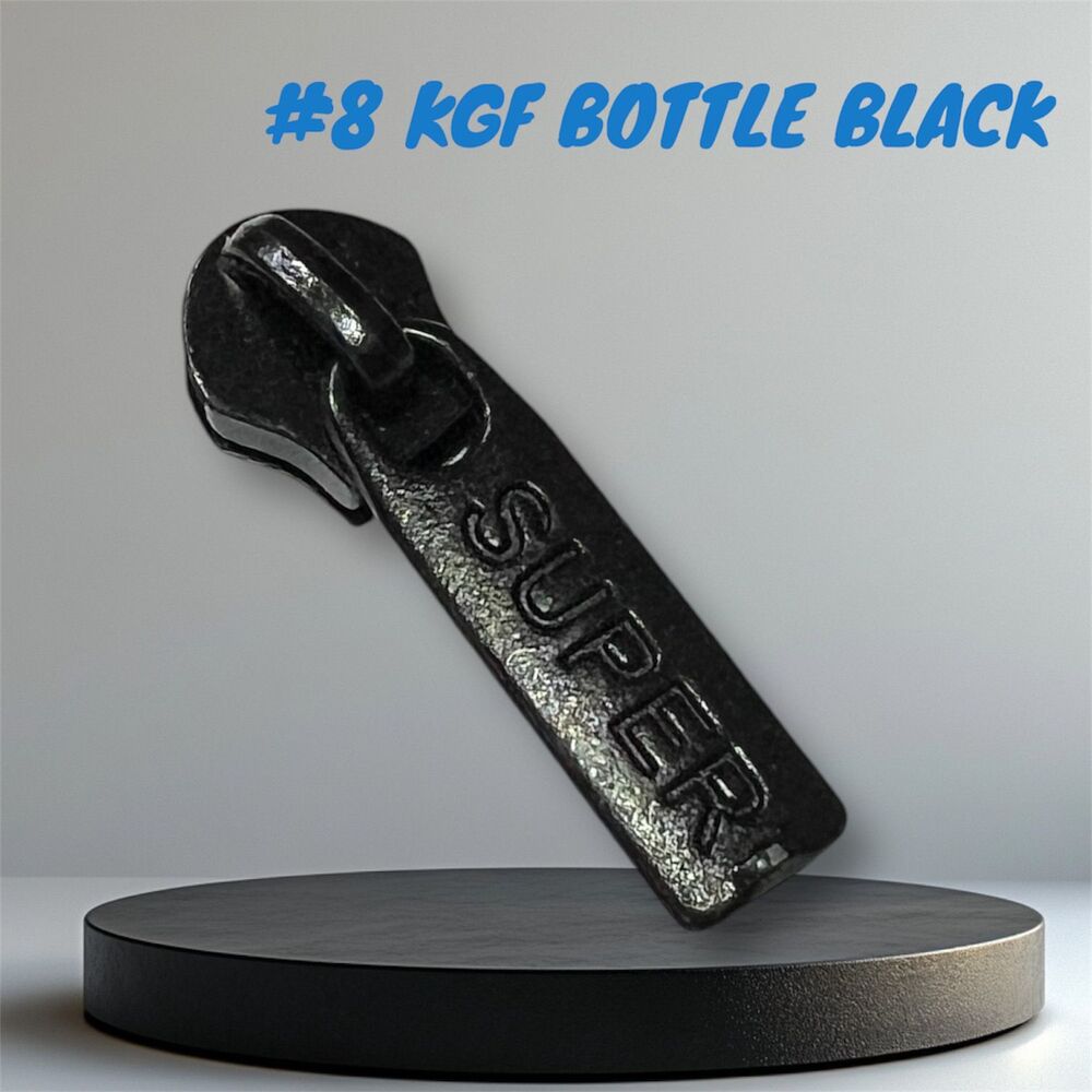 8 KGF Black Bottle Zipper Slider