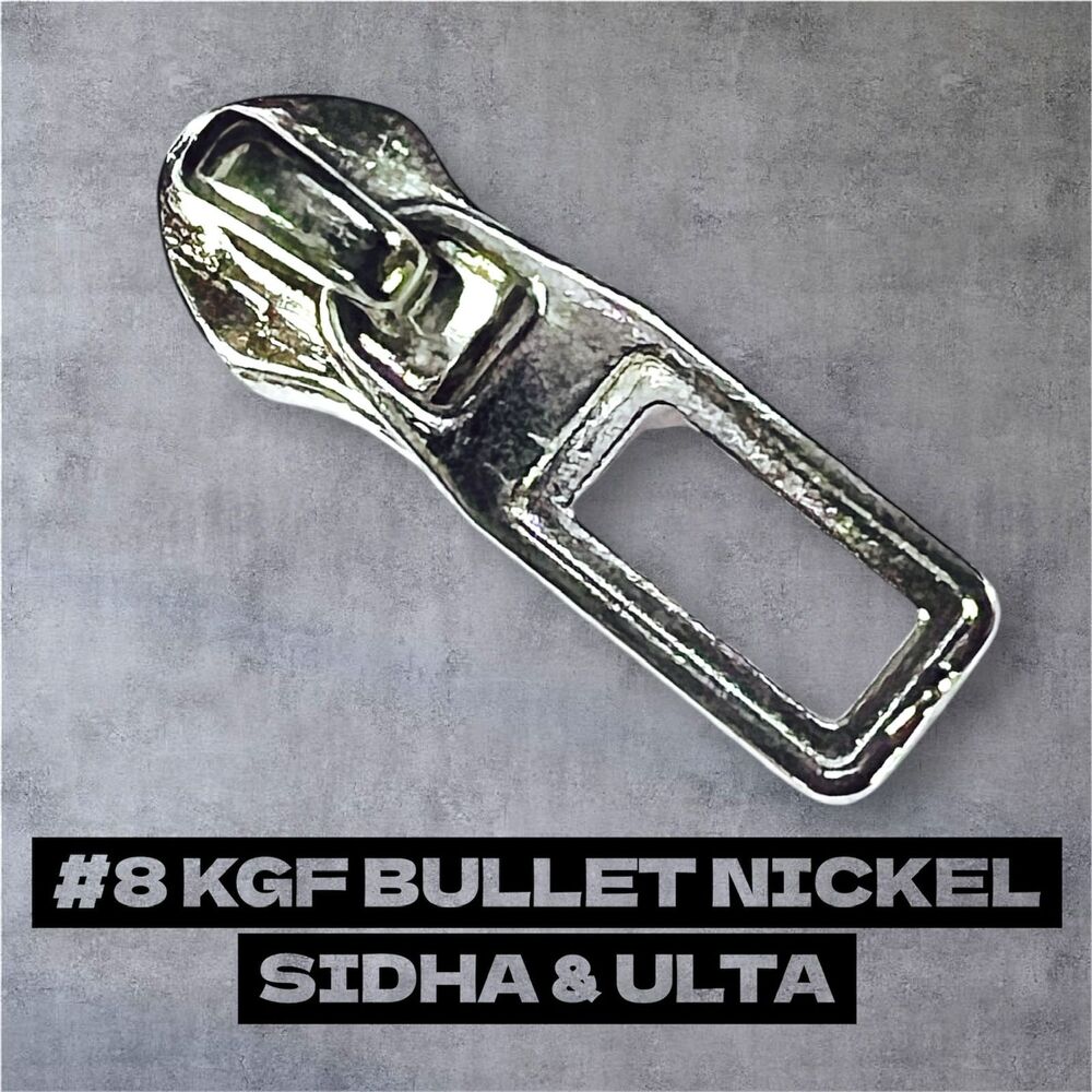 8 KGF Nickel Bullet Sidha And Ulta Zipper Slider