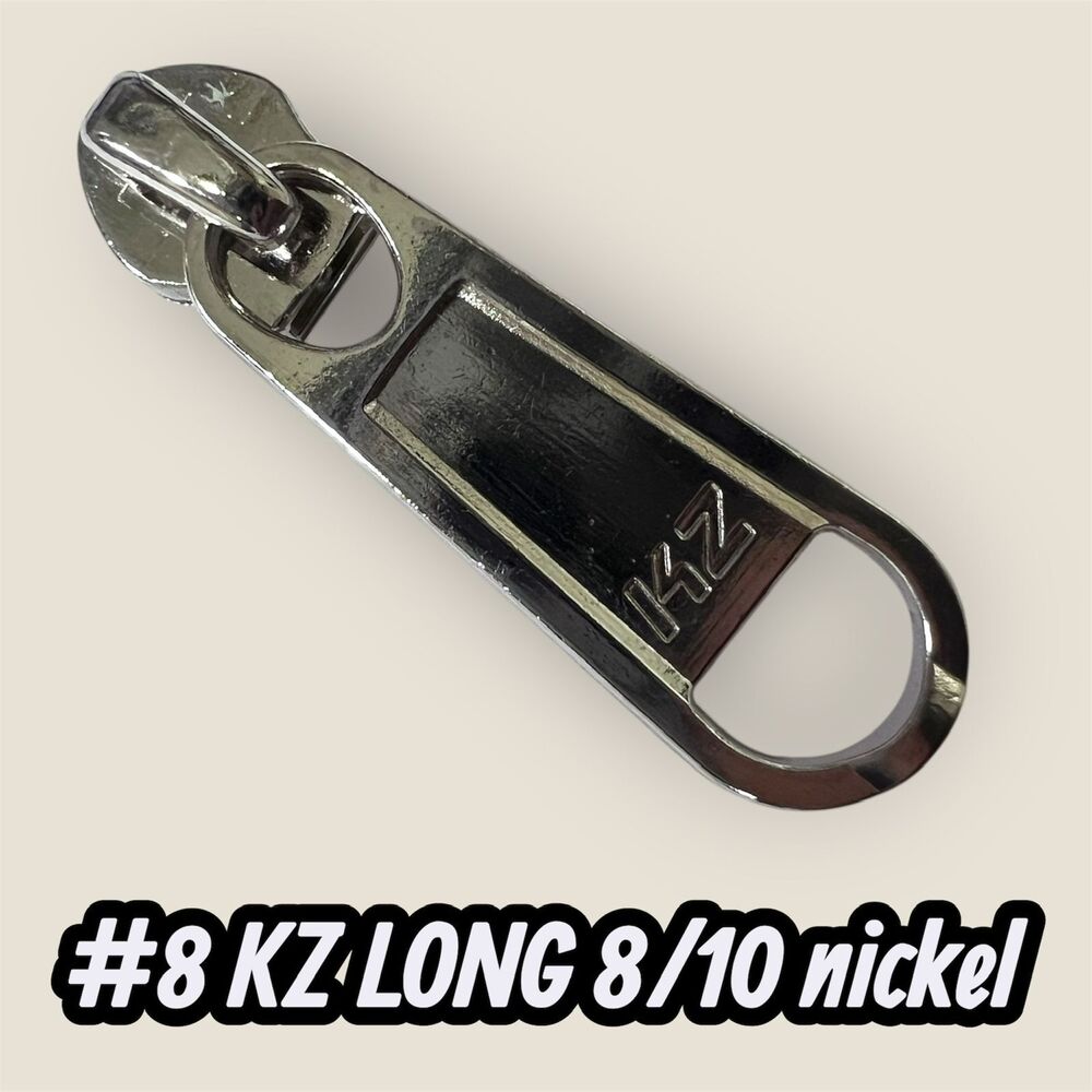 8 Kz 8-10 Nickel Long Zipper Slider - Color: Silver