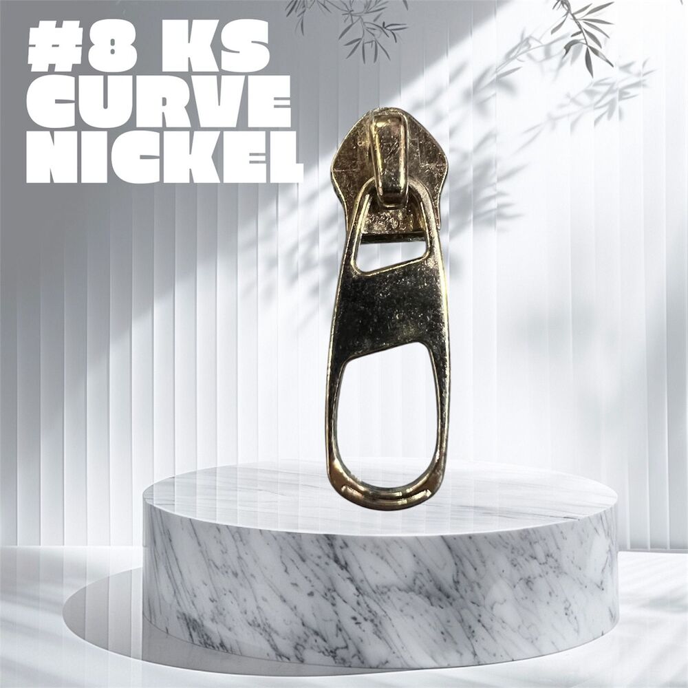 8 Ks Nickel Curve Zipper Slider - Color: Golden