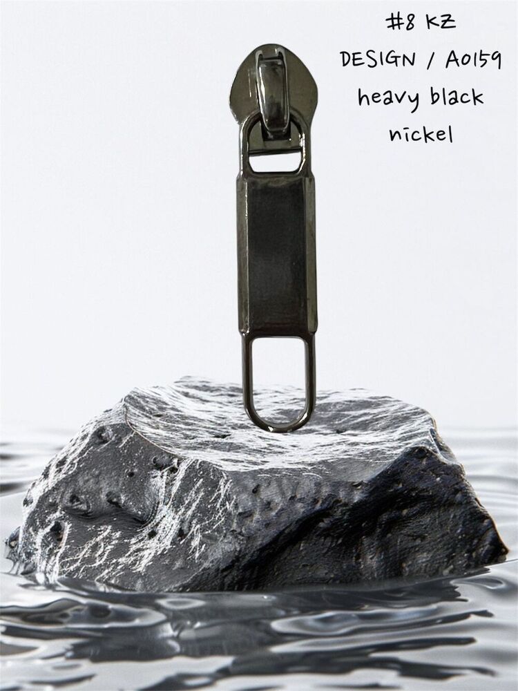 8 KZ Design A0159 Heavy Black Nickel Zipper Slider