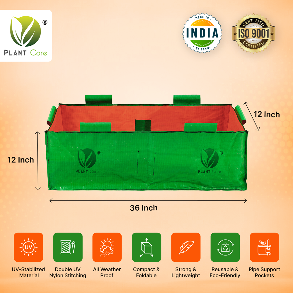 Rectangular Grow Bag 36x12x12 Inch - Advantage: Plant Growth