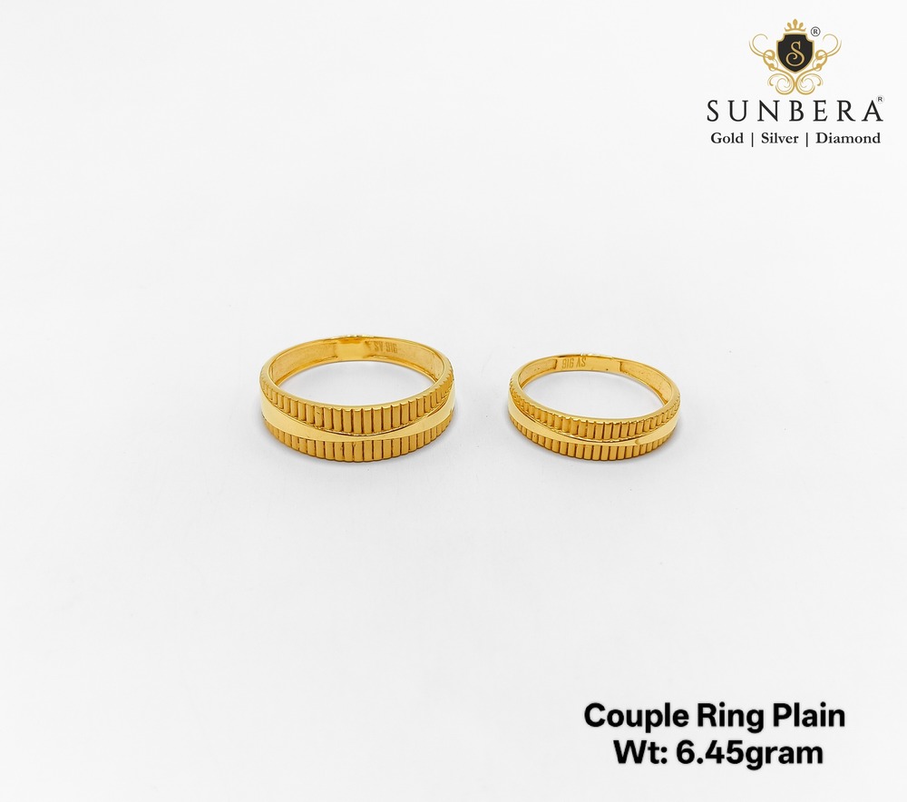 22KT New Design Gold Couple Ring Plain