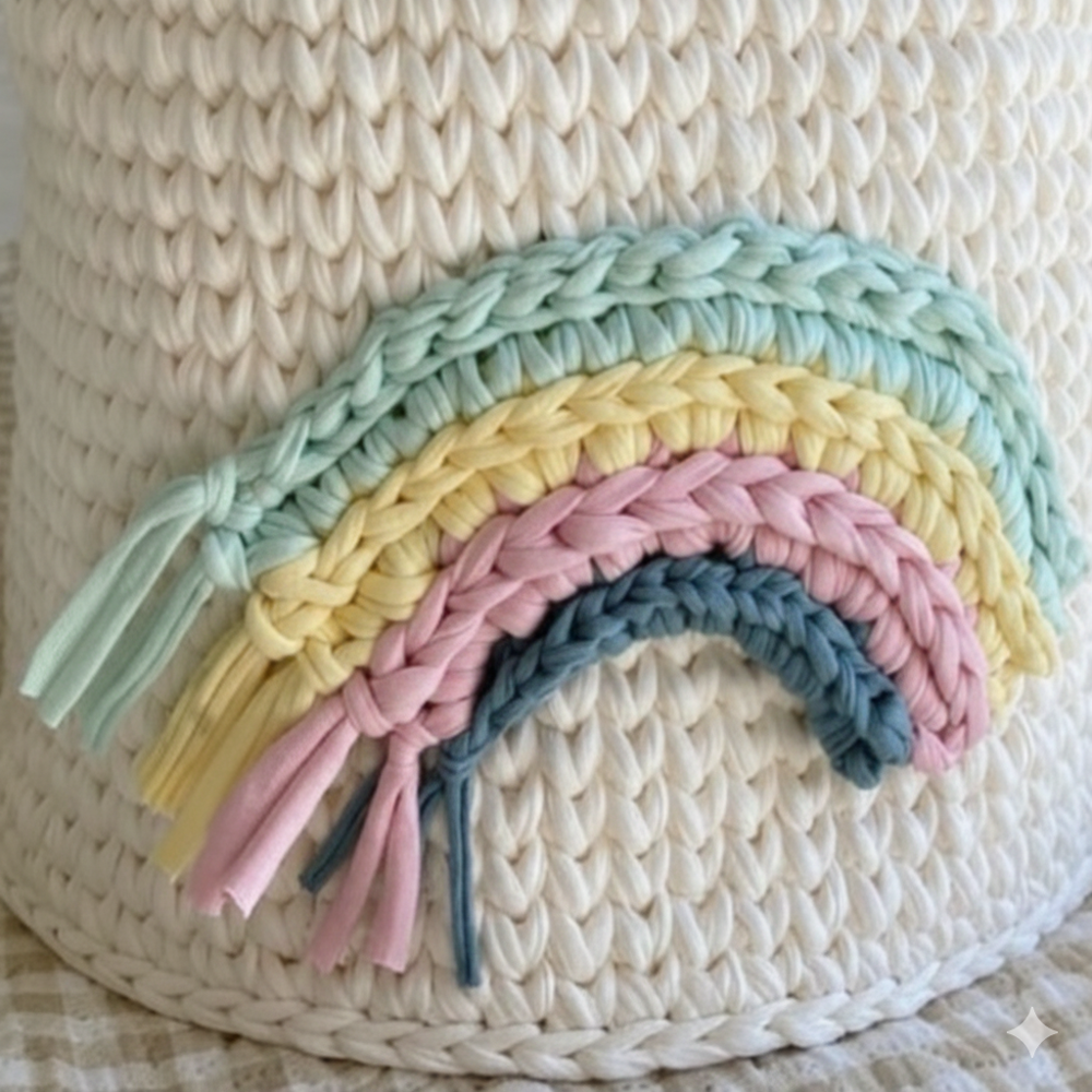 Cotton Hand Knitted Storage  Basket