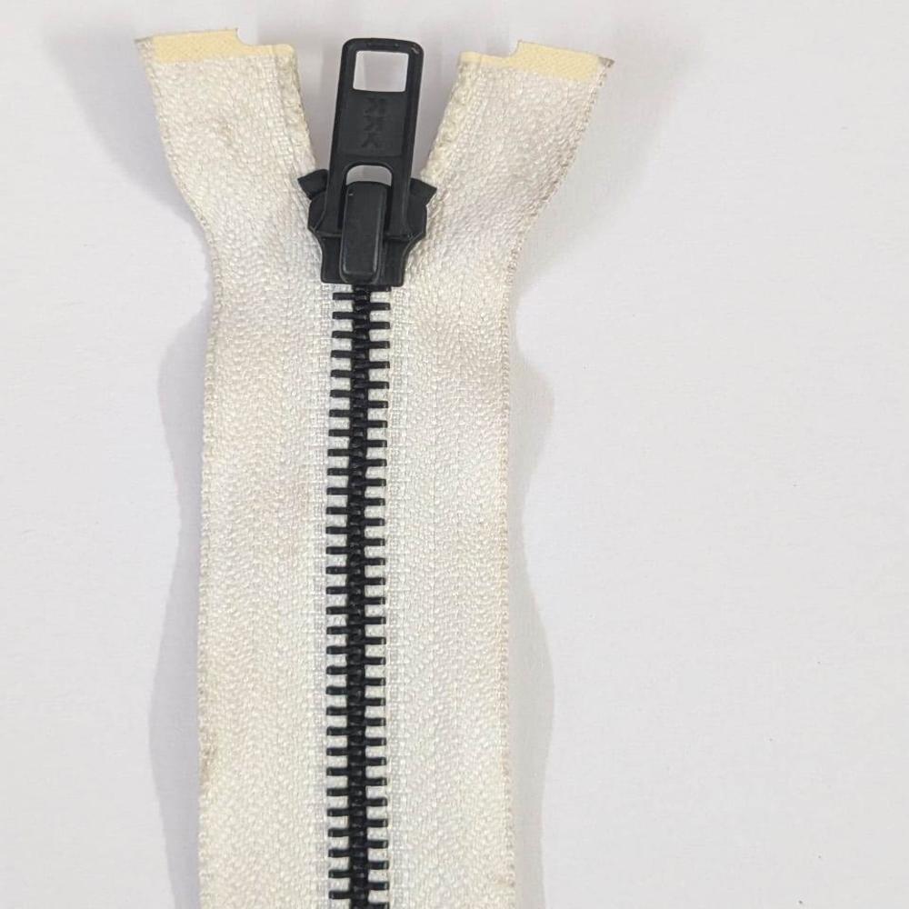 YKK No.5 Black Oxidised Metal Open-End Zipper with Auto Lock Slider