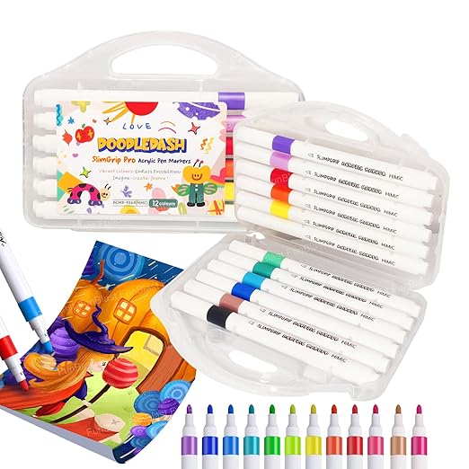 12 Shades Acrylic Markers Paint Pens Set