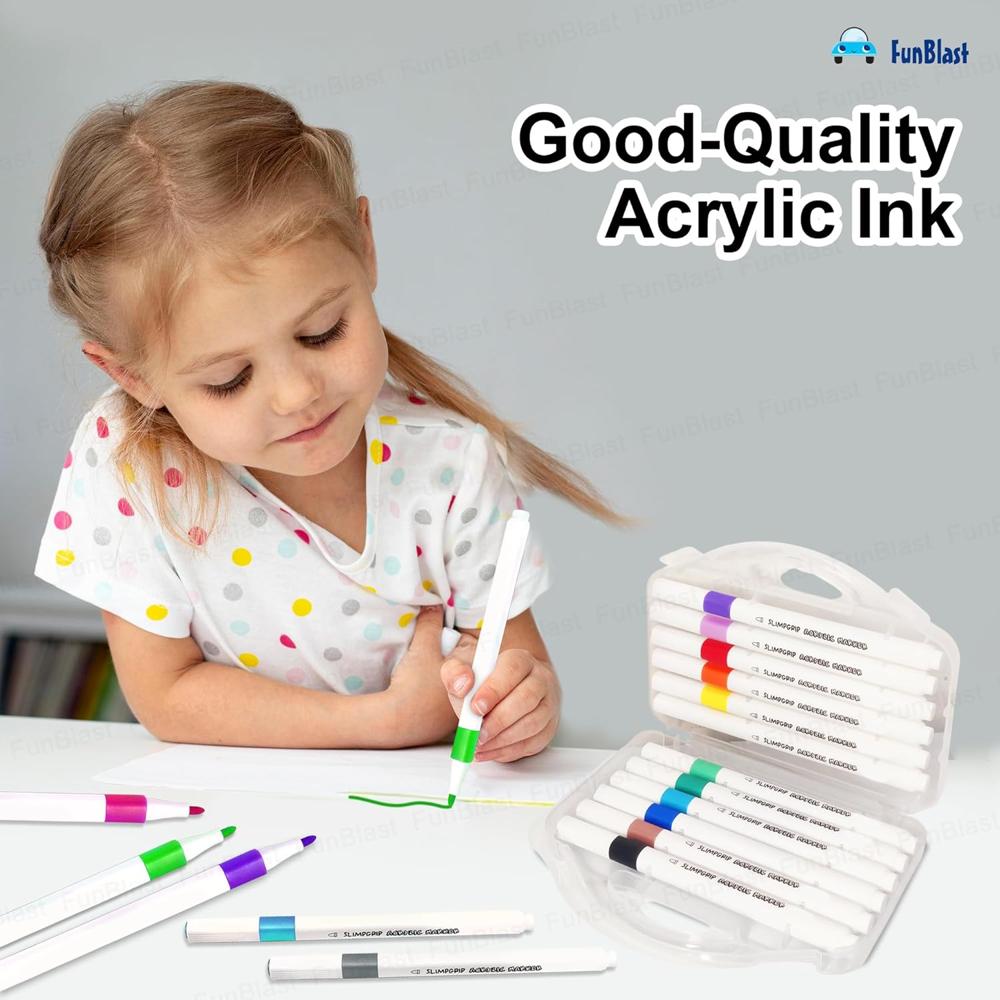 12 Shades Acrylic Markers Paint Pens Set 