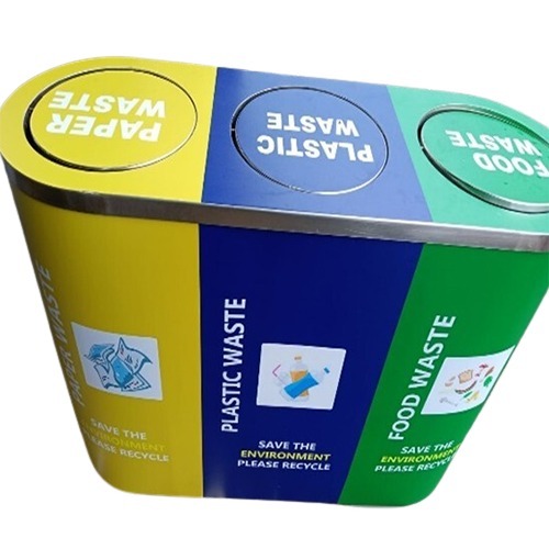S.S Trio Dustbin with Vinyl Printing