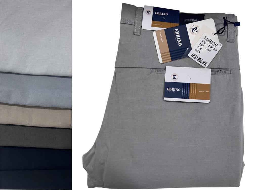 Mens Satin Print Cotton Trouser - Color: Grey