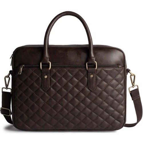 Leather Unisex Quilted Executive Laptop Bag