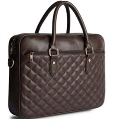 B-312 Leather Unisex Quilted Executive Laptop Bag
