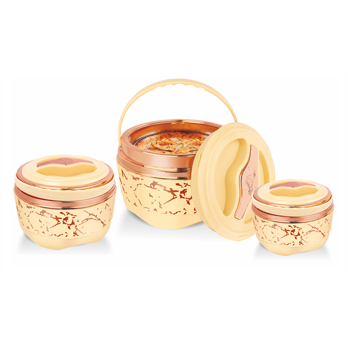 Dzire Gold Fancy Hot Pot - Color: Beige / Black / White