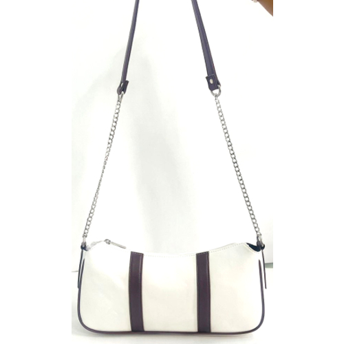 B-314 Pu Ladies Sling Bag - Color: Cream & Brown
