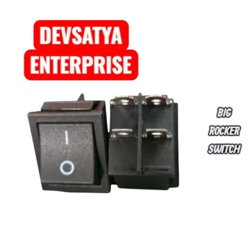 Plastic Big Rocker Switch - Color: Black