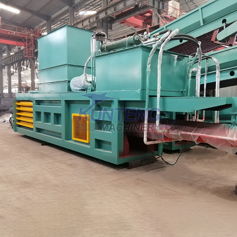 Urban household waste baler, garbage shredding and packaging equipment, dual axis agricultural waste shredder