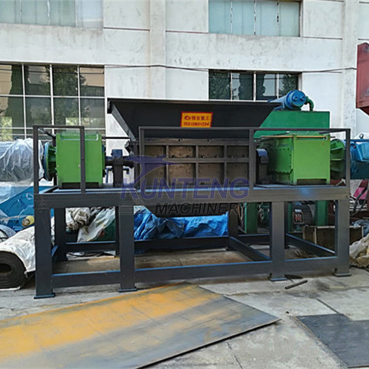 Urban household waste baler, garbage shredding and packaging equipment, dual axis agricultural waste shredder