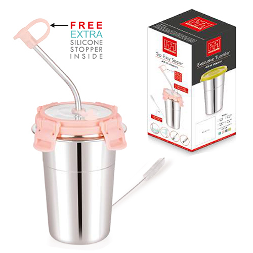 400ml Sip-Easy Stainless Steel Tumbler With SS Straw