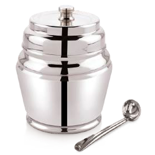 Stainless Steel Lid Shine Ghee Pot - Color: Various Color Available