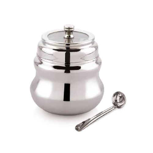 Sparkle Stainless Steel Ghee Pot - Color: Various Color Available