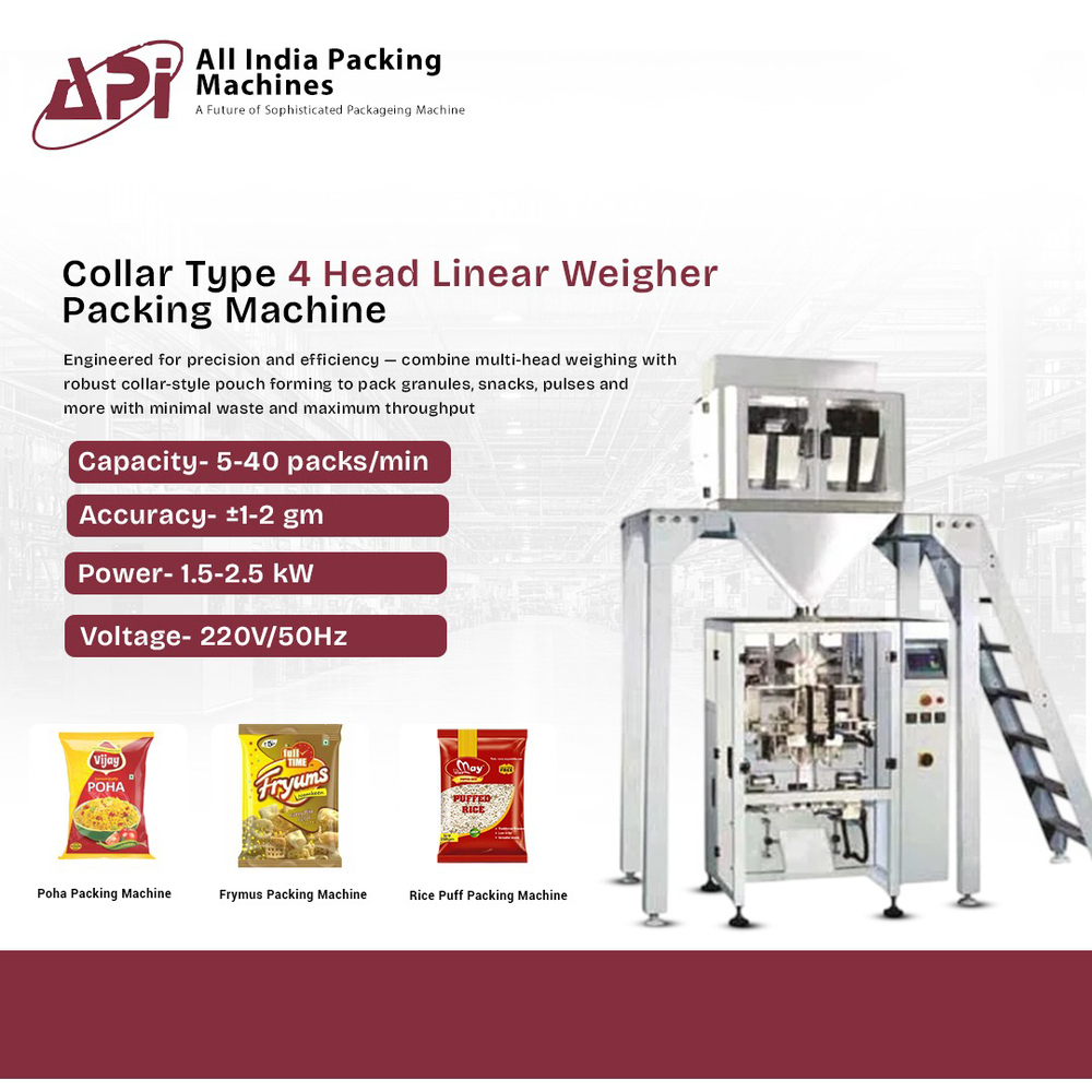 Collar Type 4 Head Linear Weigher Packing Machine