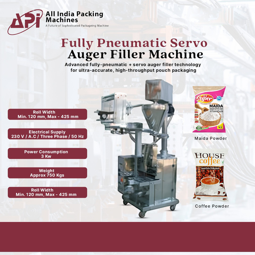 Fully Pneumatic Servo Auger Filler Machine
