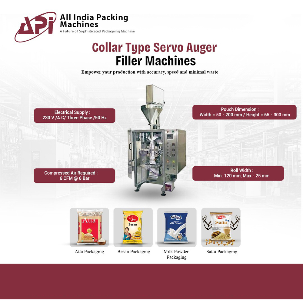 Collar Type Servo Auger Filler Machine