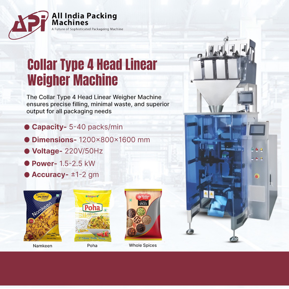 Collar Type 4 Head Linear Weigher Packing Machine