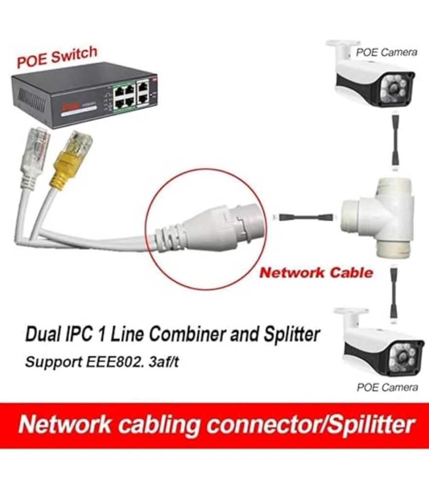 PoE Multiplexer Combiner Splitter Adapter Ethernet Splitter