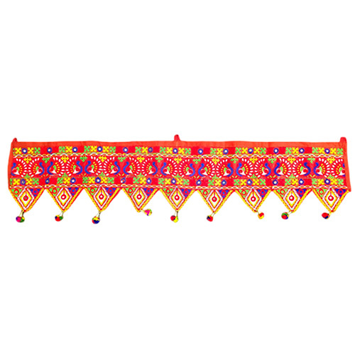 Cotton Embroidery Work And Mirror Work Toran - Kachhi Work Toran