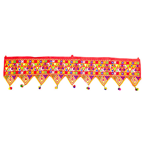 Cotton Embroidery Work And Mirror Work Toran - Kachhi Work Toran
