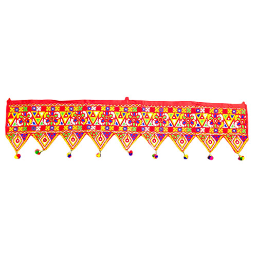 Cotton Embroidery Work And Mirror Work Toran - Kachhi Work Toran