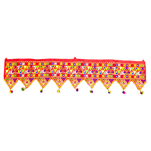 Cotton Embroidery Work And Mirror Work Toran - Kachhi Work Toran