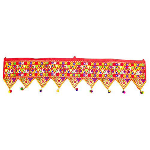 Cotton Embroidery Work And Mirror Work Toran - Kachhi Work Toran